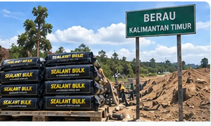 Ilustrasi pengiriman Aspal Sealant ke Berau